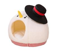 Ghjkldha Snowman Cat Bed House - Cute Warm Enclosed Winter Pet Furniture with Washable Cushion, Soft Cat Shelter, Indoor Pet Tent for Car, RV, Camping, Bedside, Window, or Couch