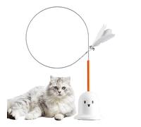Ghjkldha Strong Suction Cup Cat Teaser, Cat Teaser Wand, Portable Feather Interactive Toy, 3.35x29.92 Inches Pet Play with Bell for Indoor Kitten Training and Exercise