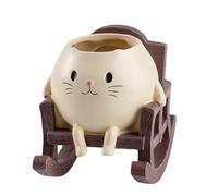 Ghjkldha Swing Planter, Cat Resin Flower Pot for Indoor Decoration, Cute Home Art Flowerpot with Hanging Design, Planter Accessory for Porch Entrance Living Room Outdoor Window Sill Patio