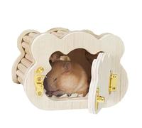 Ghjkldha Tiny Hamster Wooden House, Cute Cloud-Shaped for Small Animals, 15.5x11x10.5cm/6.1x4.33x4.13 Inches Habitat Hut for Dwarf Gerbil, Mice, and Other Small Pets.