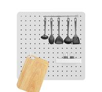 Ghjkldha Wall Pegboard Panel, Desk Mounted Organizer, 15.75x15.75 Inches, Space-Saving Storage Board, Customizable Layout System, Ideal for Craft Supplies, Office Desk, Kids Study Area, Kitchen Tools