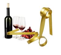 Ghjkldha Wine Bottle Holder, Floating Rack, Metal Ribbon Design, Space Saving Liquor Display, Modern Aesthetic, Black Color Option, Convenient For Kitchen Storage Or Wedding Decor