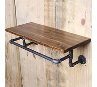 GHJKLZNMRU Estantes flotantes montados en la pared de hierro forjado rústico galvanizado soporte de tubería/estilo industrial retro multifunción (kit)