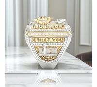 GHJrtHFJ Anillos de béisbol, Anillo del 57.º Campeonato de Rugby, Anillo campeones Super Bowl KC, Caja Regalo Madera, Recuerdos coleccionables