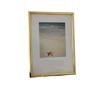 GHJrtHFJ Marcos para fotos, Marco de fotos pequeño for colgar en la pared con plexiglás, 9x13 o 13x18 cm. metal for decorativas(Golden Frame,13X18cm 7inch)