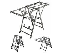 GHJUMKFDF Tendedero plegable de 2 niveles, de aluminio, con alas ajustables en altura, ahorro de espacio