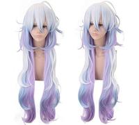 GHK 100 cm sintético FGO Fate Grand Order Merlin capas largo pelo ondulado peluca Ombre Cosplay Anime fiesta de disfraces de Halloween mujer pelucas