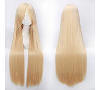 GHK 100cm 420g Rose Net Peluca larga y recta Traje de cosplay Pelo sintético Blanco Azul Rosa Marrón Verde Rojo Rubio Pelucas negras para mujer rubia