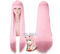 GHK 100cm animal Darling in the Franxx ZERO TWO CODE: 002 Long Pink Cosplay Full Wigs Party Hair
