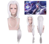 GHK 100cm Arena Of Valor: 5v5 Arena Game Silver White Long Straight Cosplay Peluca Pelo sintético Perucas Ancient Chinese Party Pelucas