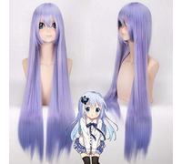 GHK 100cm Black Butler 2 Hannah Annafellows Cosplay Peluca con flequillo Pelo sintético Recto Ligero Púrpura Larga Mujer Pelucas para fiesta