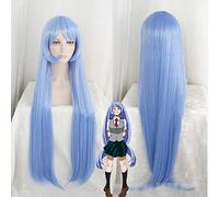 GHK 110cm Nejire Hadou Cosplay Peluca Boku no Hero Academia 3ra Temporada Largo Lacio Azul Anime Pelo sintético My Hero Academia Pelucas