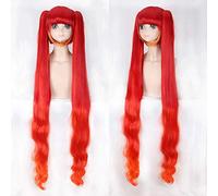 GHK 120cm Arena Of Valor 5v5 Arena Game Angela Red orange Ombre Wig Cosplay Disfraz de pelo sintético Disfraces de Halloween Pelucas para mujeres