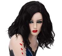 GHK 14 pulgadas corto ondulado colorido arco iris peluca pelo sintético disfraz de Halloween Anime Cosplay naranja Ombre fiesta pelucas para mujeres negro
