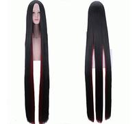 GHK 150cm Bort Largo Recto Anime Cosplay Peluca Pelo sintético Tierra del lustroso Hoseki no kuni Parte media Negro Rojo Mujer Pelucas