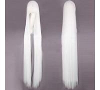 GHK 150cm peluca de cosplay de anime súper larga recta con flequillo pelo sintético negro azul púrpura rojo naranja pelucas blancas para mujer rosa blanco neto