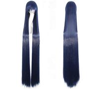 GHK 150cm peluca de cosplay de anime súper larga recta con flequillo pelo sintético negro azul púrpura rojo naranja pelucas blancas para mujer rosa neta azul oscuro