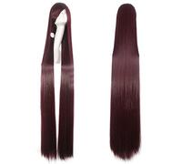 GHK 150cm Peluca súper larga recta Negro Rubio Blanco Azul Rojo Rubio Animé Pelucas de cosplay para mujer Disfraz de Halloween Pelo sintético marrón03