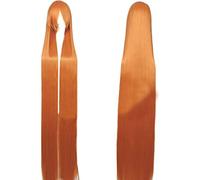GHK 150cm Peluca súper larga y recta Negro Rubio Blanco Azul Rojo Rubio Anime Pelucas de cosplay para mujer Disfraz de Halloween Pelo sintético naranja