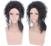 GHK 18 pulgadas Michael Jackson MJ Afro medio largo rizado peluca hombres pelo sintético Anime negro disfraz de Halloween Cosplay pelucas