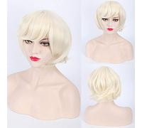 GHK 2018 Lolita Harajuku Peluca corta Ombre Negro Rubio Marrón Pelo sintético resistente al calor Anime Cosplay Pelucas de fiesta para mujeres rubio claro