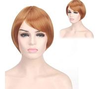 GHK 2018 Lolita Harajuku Peluca corta Ombre Negro Rubio Marrón Pelo sintético resistente al calor Anime Cosplay Pelucas de fiesta para mujer marrón