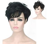 GHK 2018 Lolita Harajuku Peluca corta Ombre Negro Rubio Marrón Resistente al calor Pelo sintético Anime Cosplay Fiesta Pelucas para mujeres Negro