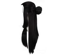 GHK 2019 Nuevo Eternal Love Ponytail Long Black Cosplay Peluca Traje antiguo Pelucas de cabello sintético para fiesta negro 2