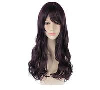 GHK 24 pulgadas Harajuku Lolita azul gris largo ondulado pelucas para mujer con flequillo pelo sintético Anime Cosplay peluca para fiesta PL-423