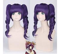 GHK 40cm Bleach katenkyoukotsu Purple Anime Cosplay peluca con doble cola de caballo ondulada pelucas de pelo sintético resistente al calor para mujeres