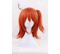 GHK 40cm Fate Grand Order Fujimaru Ritsuka corto naranja peluca cosplay pelucas de pelo sintético con cola de caballo para fiesta de disfraces de Halloween