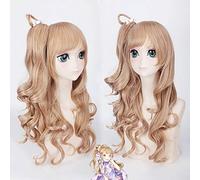 GHK 60 cm Love live Kotori Minami Ash Blonde Cosplay Peluca Anime Sintético Mujeres Largo Ondulado Disfraz de Halloween Cabello con Garra Cola de caballo