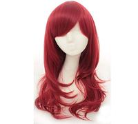 GHK 70cm Anime de alta calidad Peluca de cosplay ondulada larga con flequillo Pelo sintético resistente al calor Negro Rosa Plata Azul Verde Pelucas de mujer rojo