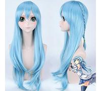 GHK 75cm Sword Art Online SAO Yuuki Asuna Blue Long Braiding Cosplay Peluca Pelo sintético Disfraz de Halloween Party Play Pelucas para mujeres