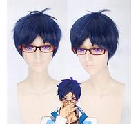 GHK 8 pulgadas gratis Ryugazaki Rei azul peluca corta Cosplay para fiesta de disfraces resistente al calor sintético recto Anime pelo hombres