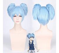 GHK Anime Assassination Classroom Shiota Nagisa Cosplay Peluca Azul cielo Pelo sintético Disfraz de Halloween Pelucas completas para fiesta 12 pulgadas