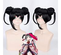 GHK Anime Nico Yazawa Love Live Cosplay peluca con bollos pelo sintético resistente al calor pelucas negras para mujeres fibra de alta temperatura