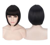 GHK Anime Short Cosplay Peluca Traje Pelo sintético Rosa Rubio Auburn Gris Verde Rojo Azul Blanco Negro Corto Bob Pelucas Para Mujeres negro