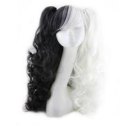 GHK Barato Roromiya Karuta Peluca Cosplay de color con doble garra Cola de caballo Pelo sintético Fiesta de disfraces de Halloween Pelucas para mujeres negro blanco