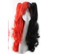 GHK Barato Roromiya Karuta Peluca Cosplay de color con doble garra Cola de caballo Pelo sintético Fiesta de disfraces de Halloween Pelucas para mujeres rojo negro