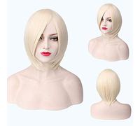 GHK Barato Sintético Corto Cosplay Peluca Púrpura Rosa Rojo Azul Gris Blanco Bob Pelucas Para Mujeres Resistente al calor Anime Cabello 03