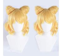 GHK Biamoxer Anime japonés Pripara Minami Mirei Peluca amarilla Cosplay Cabello Cosplay Base de Halloween Peluca + Bollos