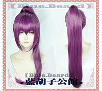 GHK Biamoxer FGO Fate Grand Order Cosplay peluca Scathach Purple Long Straight Pigtail pelo sintético para adultos