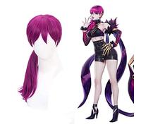 GHK Biamoxer LOL KDA Ahri Akali Kaisa Evelynn Cosplay disfraz pelucas mujeres púrpura marrón peluca resistente al calor Evelynn