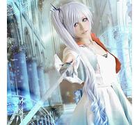 GHK Biamoxer RWBY White Trailer Weiss Schnee Pelucas de Cosplay Ombre Larga Ondulada Resistente Al Calor Disfraz de Cosplay Peluca de Cola de Caballo
