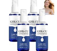 GHK-Cu Sérum para el cabello y el cuero cabelludo con péptido de cobre, 2400 mg, sérum ligero a base de agua para suavidad y brillo, cuidado hidratante para cuero cabelludo seco (4 unidades)