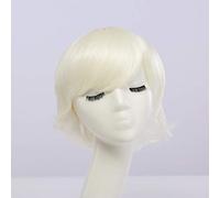 GHK Fahion Peluca corta sintética barata para hombre Blanco Púrpura Azul Amarillo Negro Plata Gris Verde Rojo Anime Pelucas de cosplay para fiesta 30cm blanco