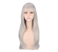 GHK Fashion Cheap Mix Grey Long Straight Harajuku Lolita pelucas de pelo para mujer Anime Cosplay fiesta de Halloween peluca con explosión PL-431