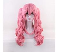 GHK Fate/Grand Order Servant Cosplay peluca Tamamo no Mae Anime Hair Disfraz de Halloween Pink Hairpiece pelucas con clip en cola de caballo Pink A129