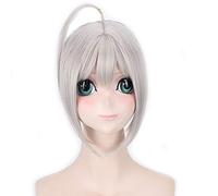 GHK Fate stay night Saber Cosplay Peluca Updo Gris plateado Rubio dorado Pelo sintético Traje de anime Peluca de carnaval de Halloween 2018 gris plateado